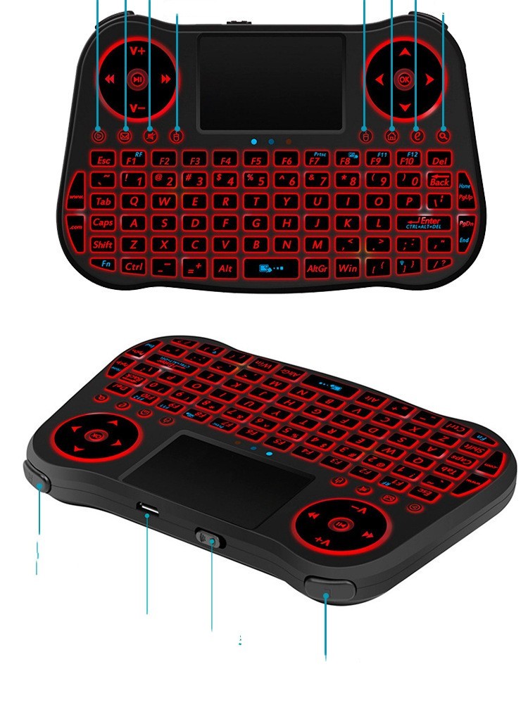 Mini Backlit Touch Wireless Keyboard